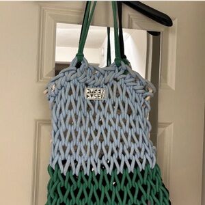 Green and Blue Woven Bag